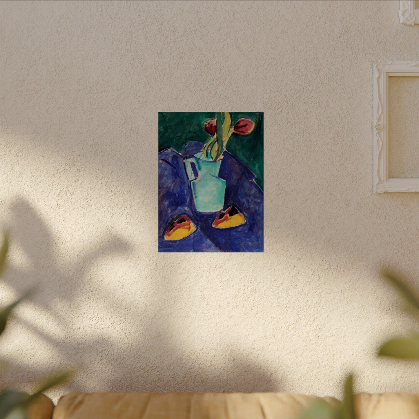 Tulips in a Green Vase