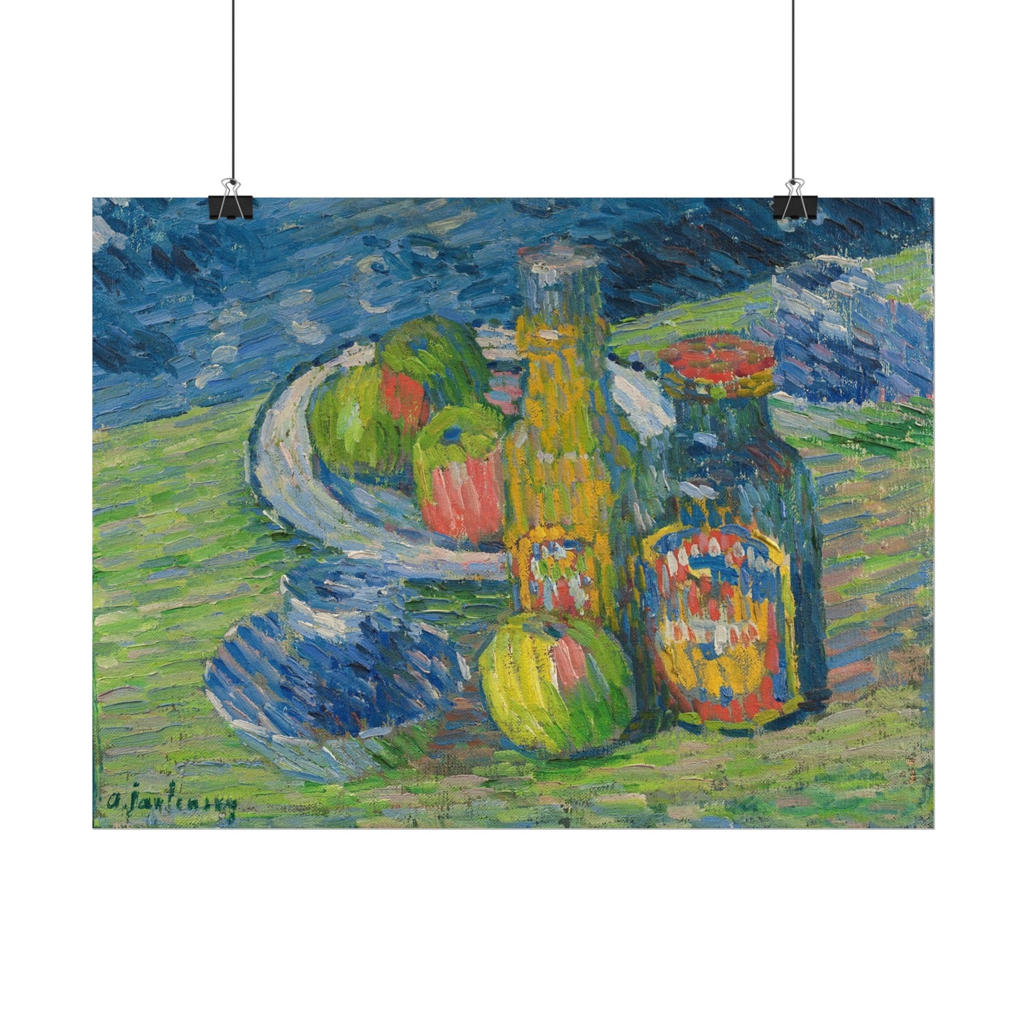 Fruit and Bottles Still Life