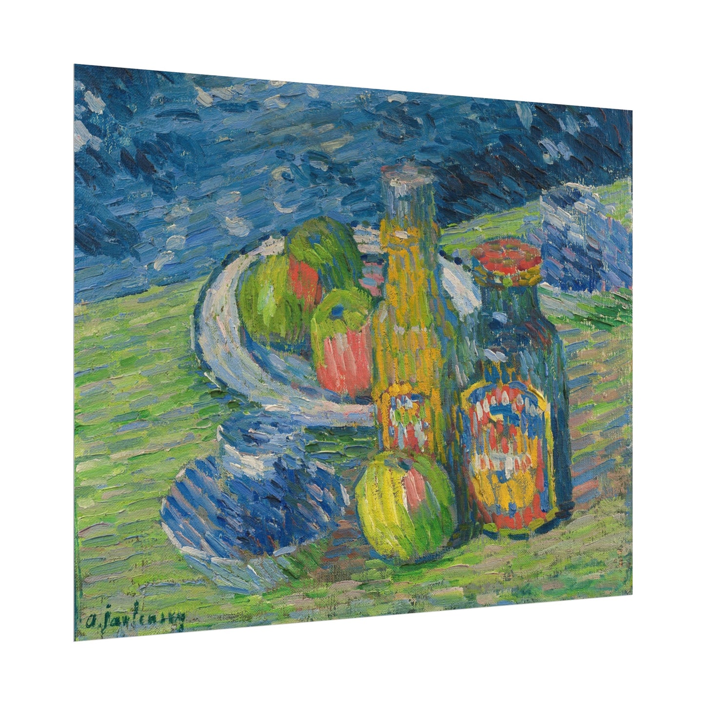 Fruit and Bottles Still Life