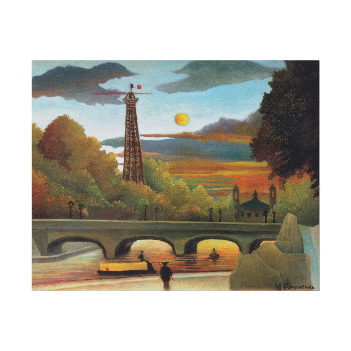 Seine and Eiffel Tower at Sunset