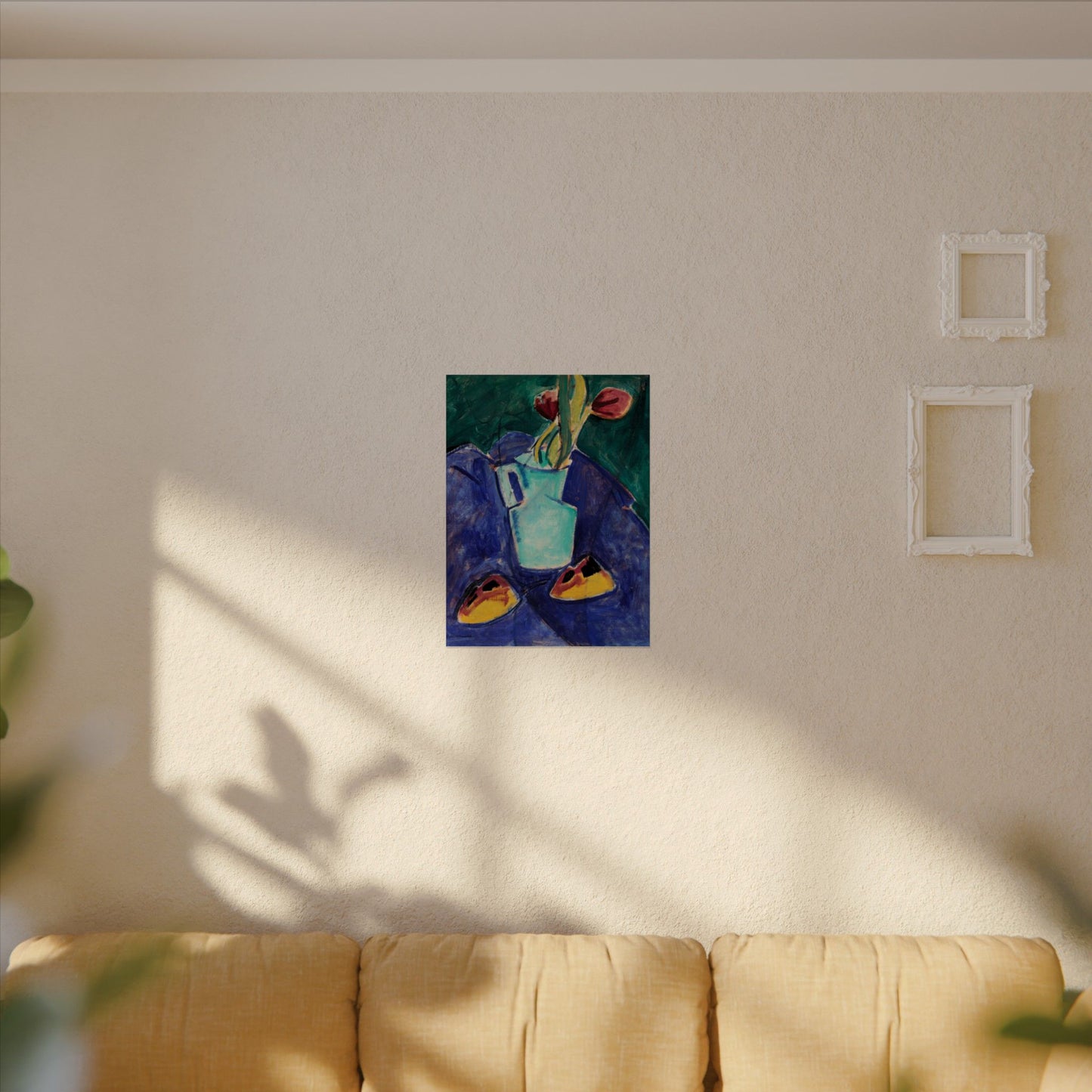 Tulips in a Green Vase