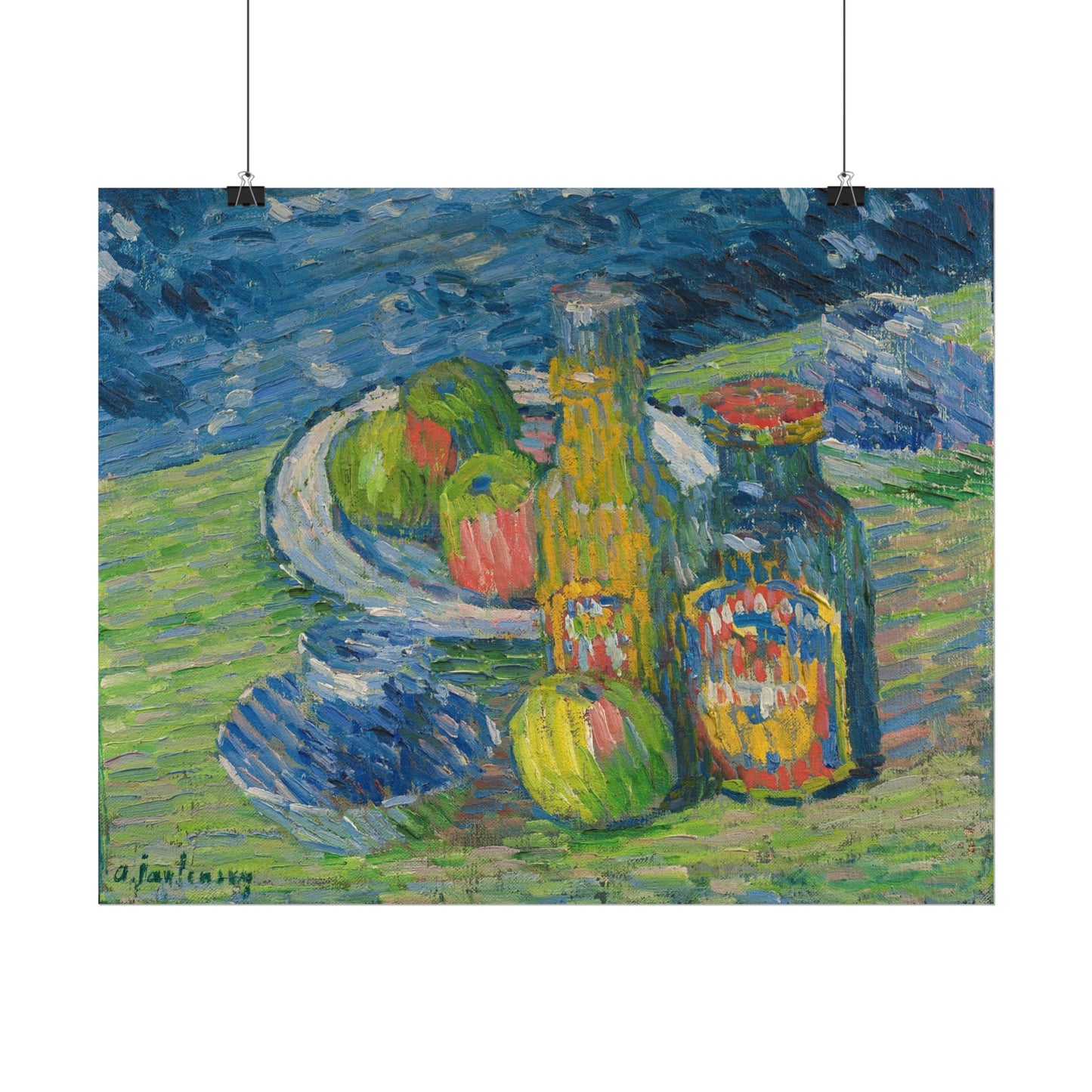 Fruit and Bottles Still Life