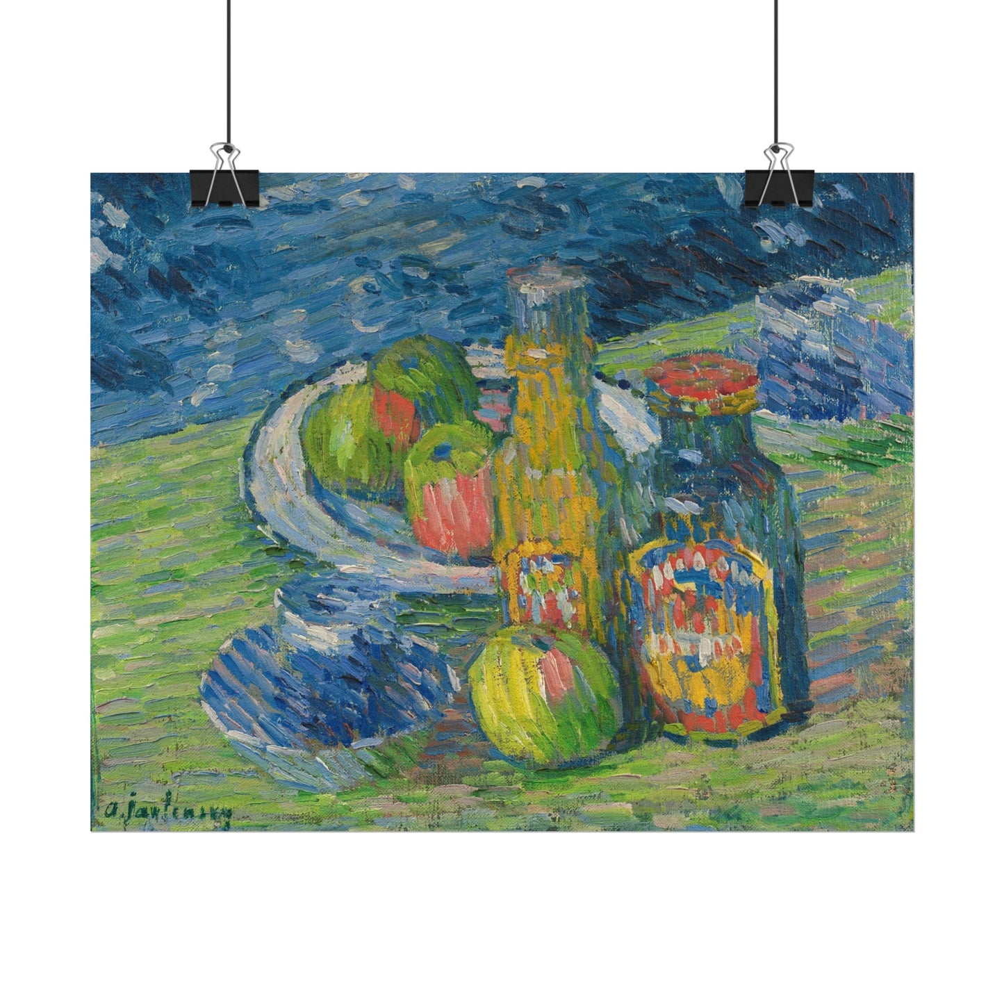 Fruit and Bottles Still Life