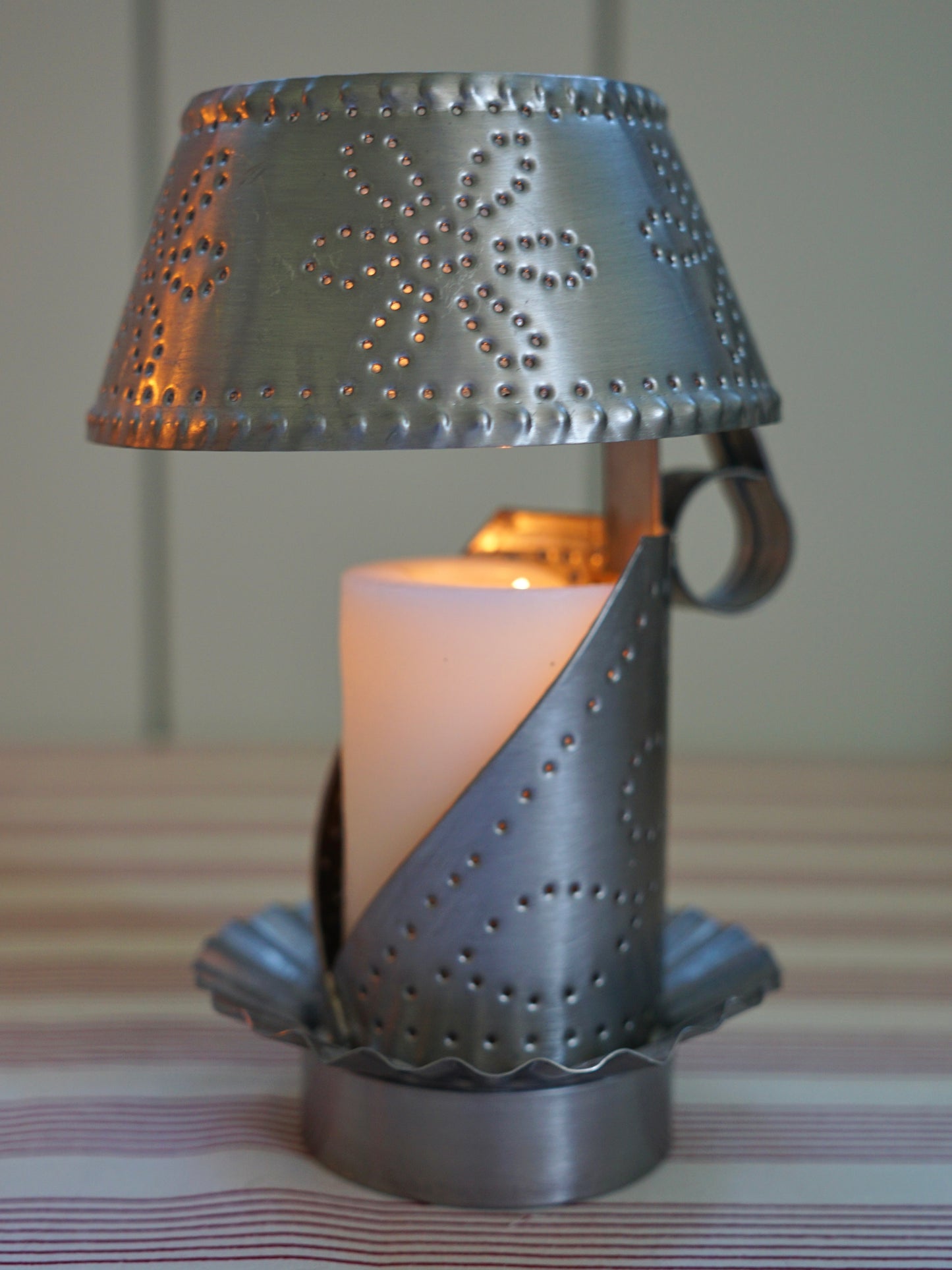 Stamped Tin Candle Holder