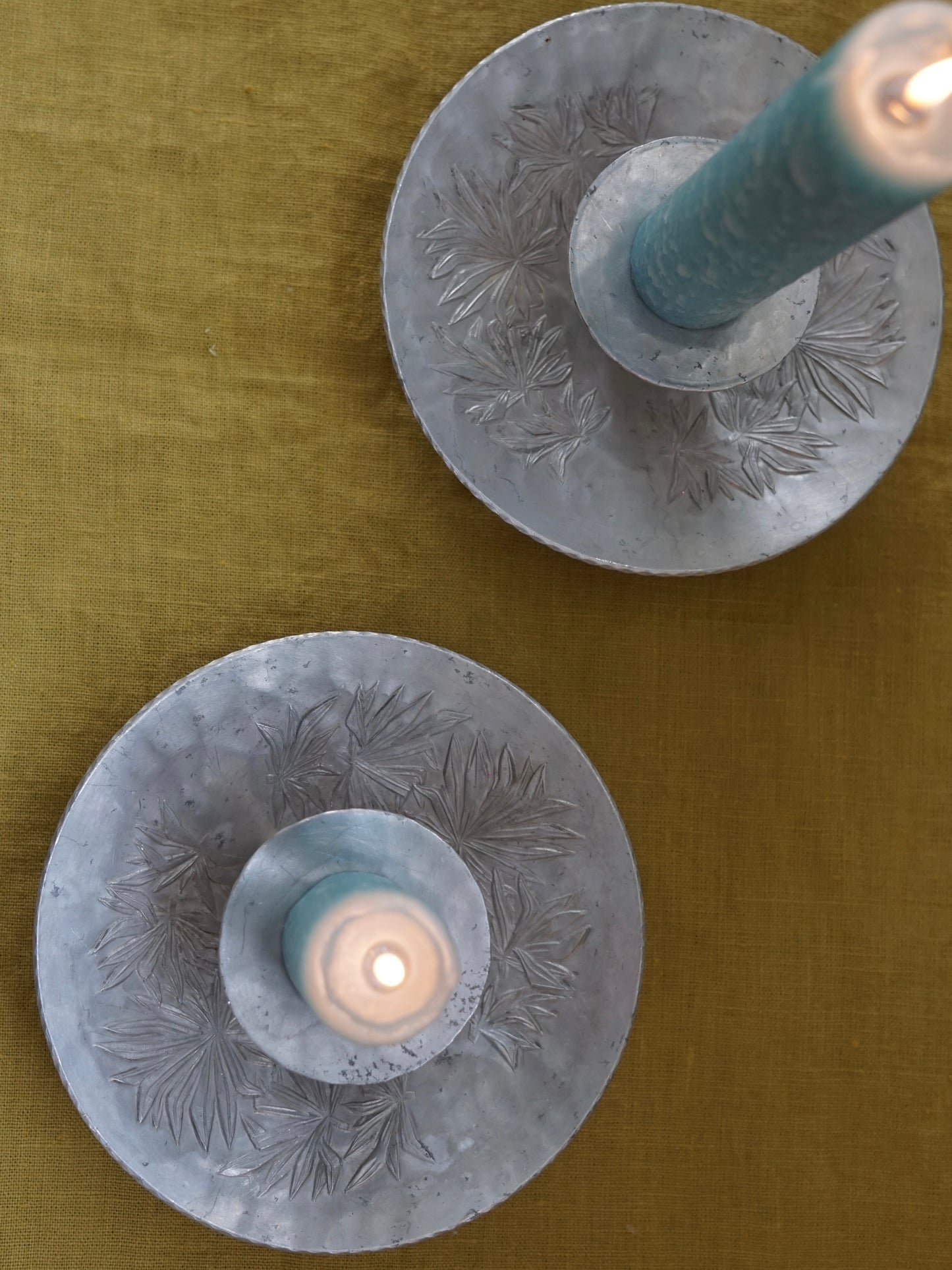 Hand Forged Aluminum Candle Holders