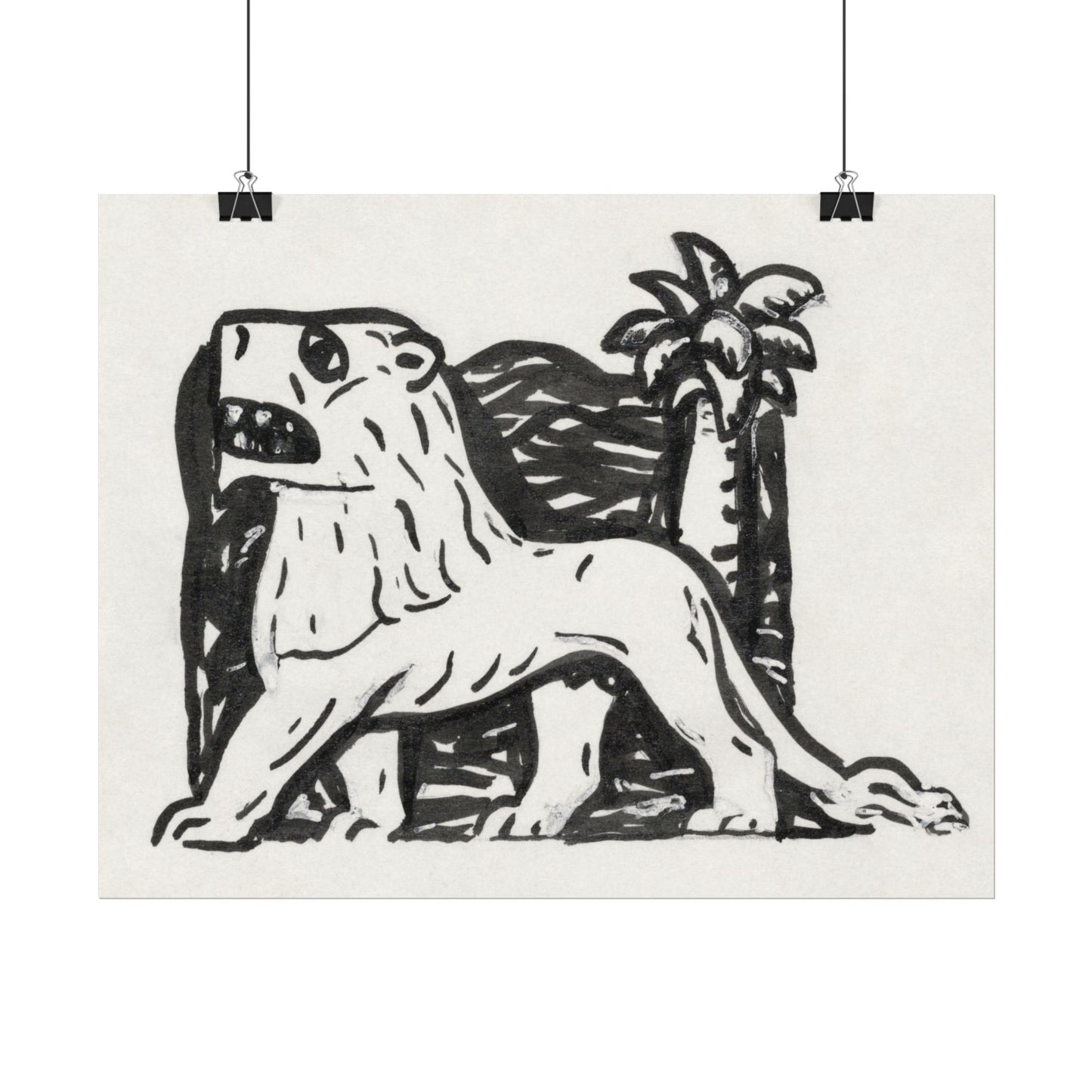 Lion and Palm Tree