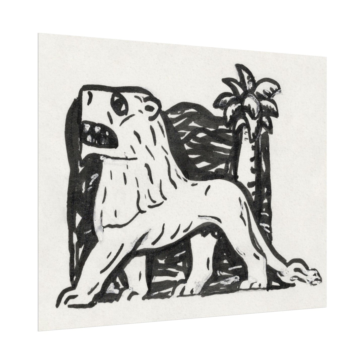 Lion and Palm Tree