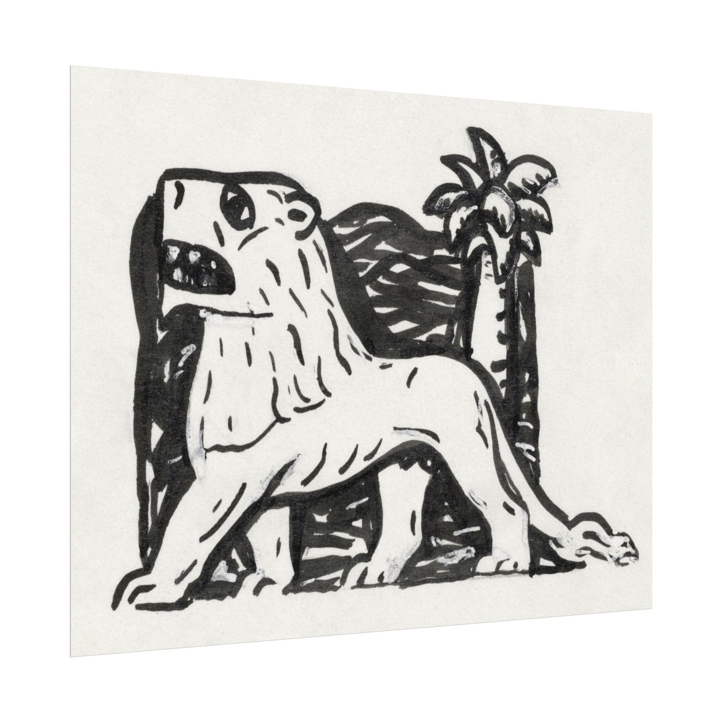 Lion and Palm Tree