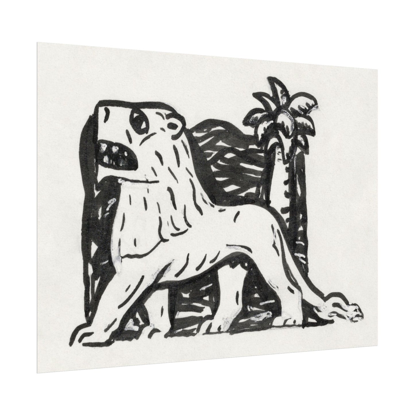 Lion and Palm Tree