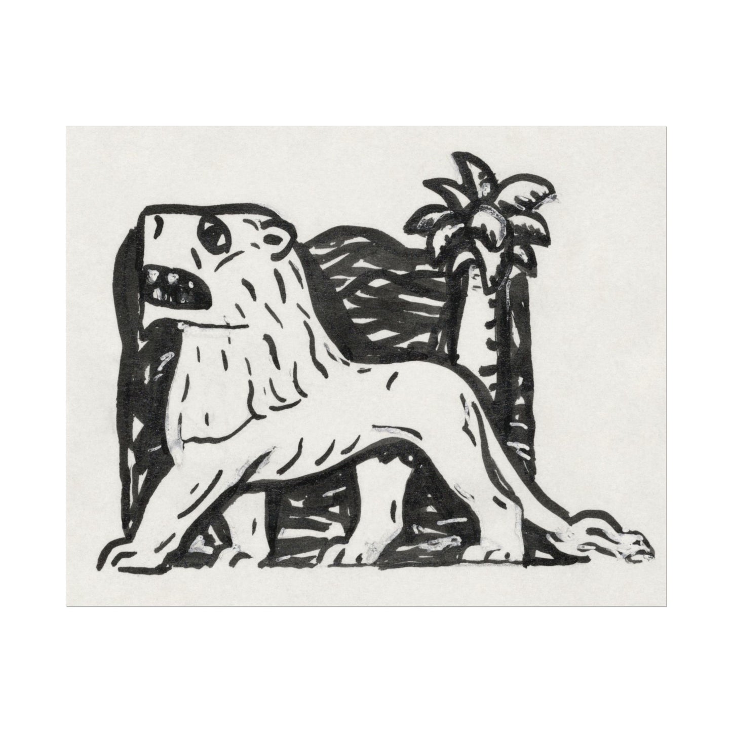 Lion and Palm Tree