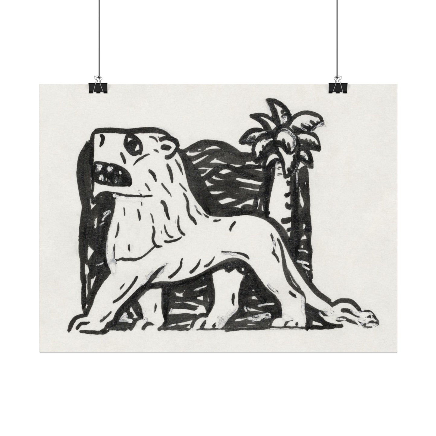 Lion and Palm Tree