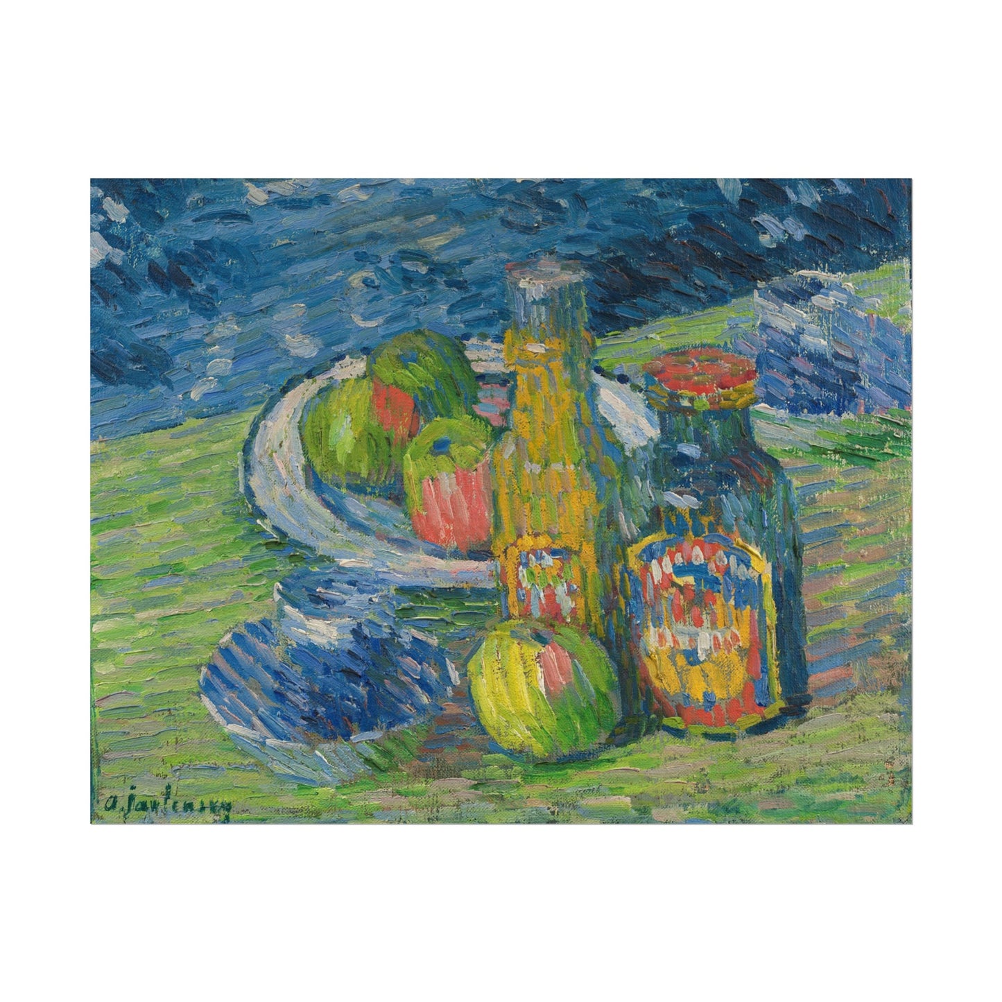 Fruit and Bottles Still Life