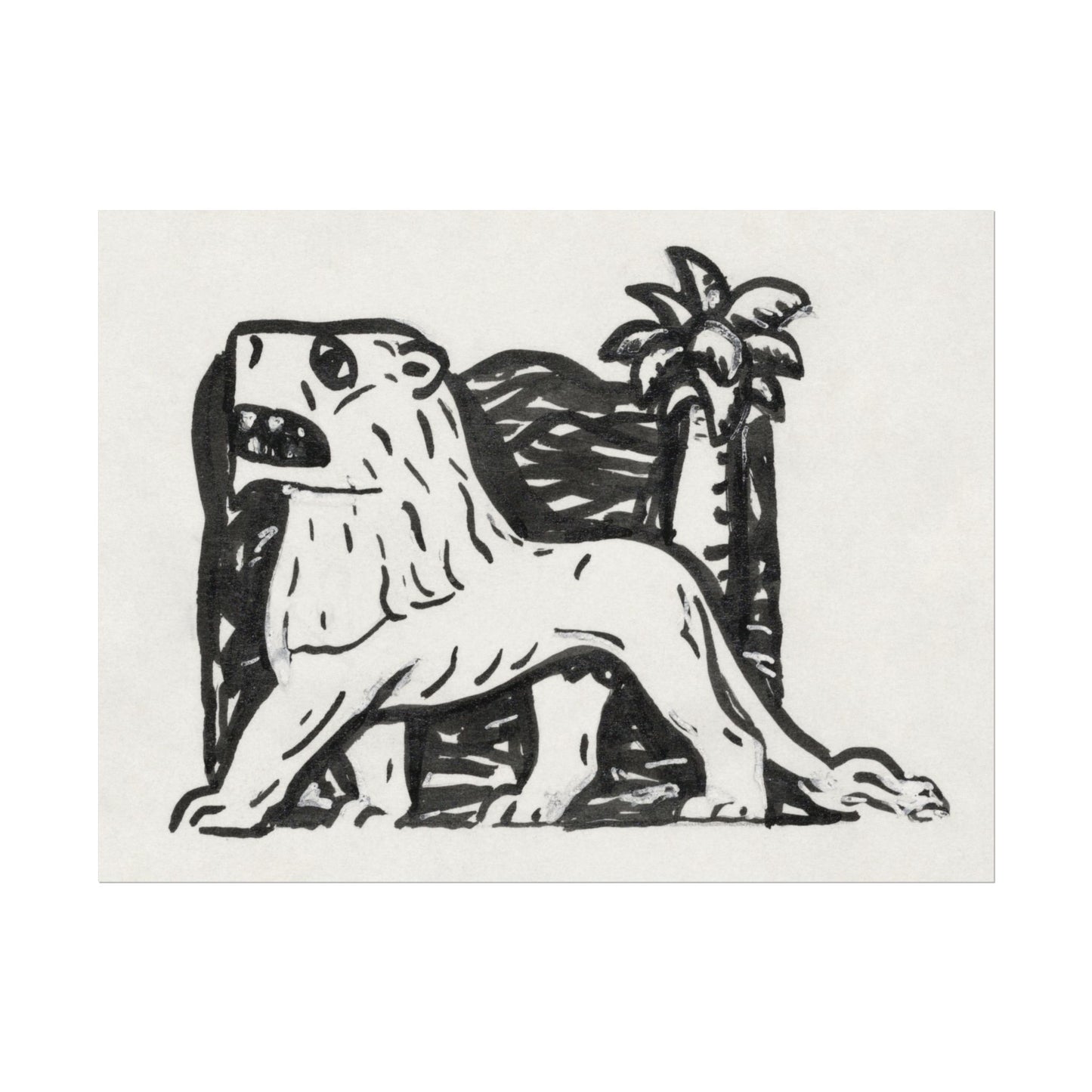 Lion and Palm Tree