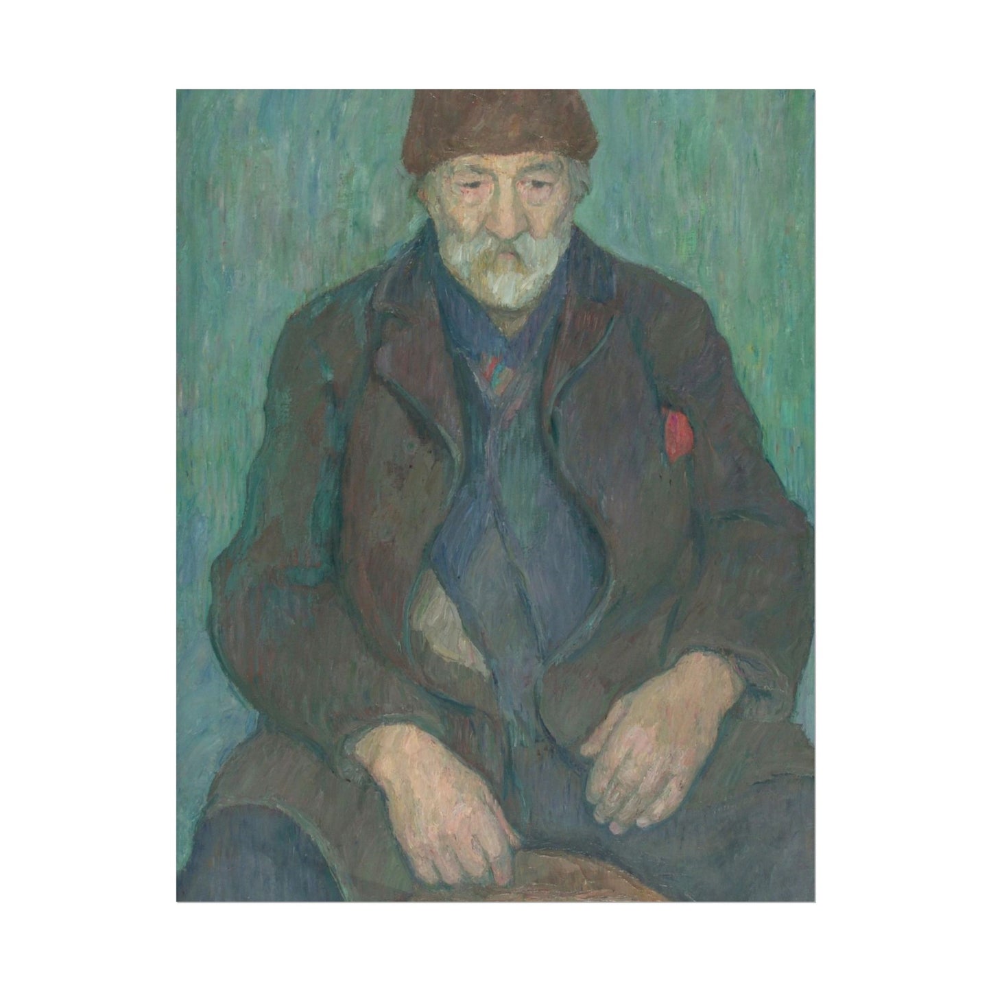 Man Wearing a Fur Cap