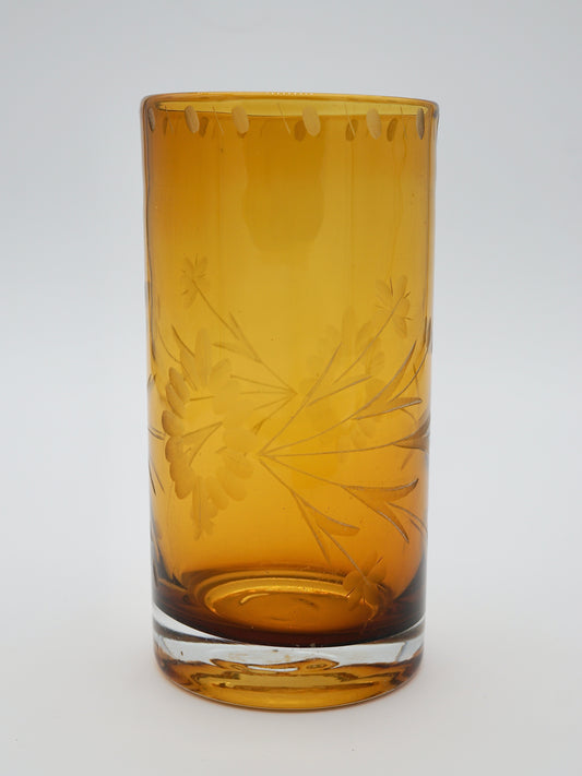 Etched Glass Candle Holder